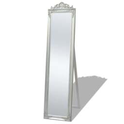 Rackhams Free-Standing Mirror Baroque Style 160x40 cm Silver
