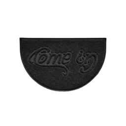 Rackhams Come In Embossed Halfmoon Spaghetti Indoor/Outdoor Doormat - Black - No (Suitable for Outdoor) - thumbnail 1