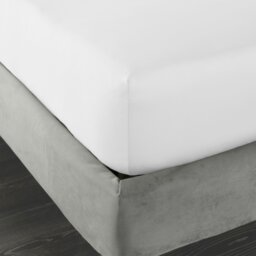 Rackhams 400 Thread Count Cotton Sateen Fitted Sheet - White - King - thumbnail 2