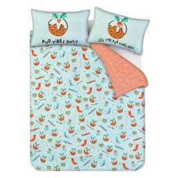 Rackhams Luxury Super Soft & Reversible Festive Christmas Puddings Duvet Set - Double - thumbnail 4