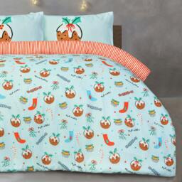 Rackhams Luxury Super Soft & Reversible Festive Christmas Puddings Duvet Set - Double - thumbnail 3