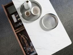 Rackhams Porcelain Marble and Walnut Rectangular Coffee Table 2049 - thumbnail 5