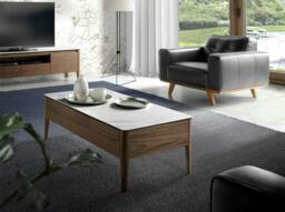 Rackhams Porcelain Marble and Walnut Rectangular Coffee Table 2049 - thumbnail 3
