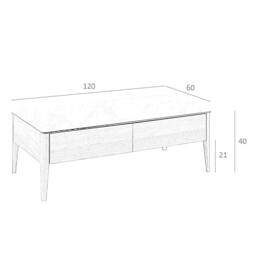Rackhams Porcelain Marble and Walnut Rectangular Coffee Table 2049 - thumbnail 6