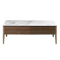 Rackhams Porcelain Marble and Walnut Rectangular Coffee Table 2049 - thumbnail 2