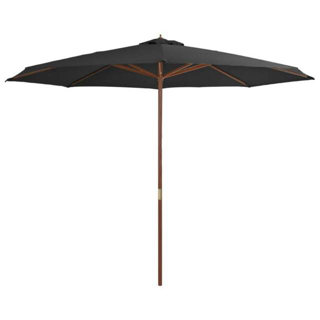 Rackhams Outdoor Parasol with Wooden Pole 350 cm Anthracite
