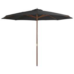 Rackhams Outdoor Parasol with Wooden Pole 350 cm Anthracite
