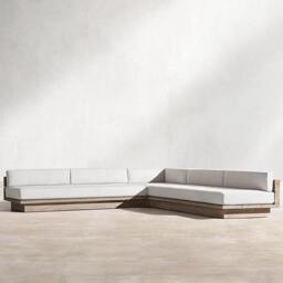 Rackhams Scott Rattan Outdoor Sofa Set, Wood Base Sofa - Single Day Bed 75*200*56cm - thumbnail 2