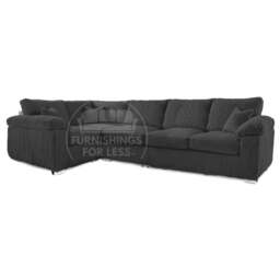 Rackhams Delta Full Jumbo Cord 5 Seater L Shaped Corner Sofa - Orange - Left Hand Facing - thumbnail 4