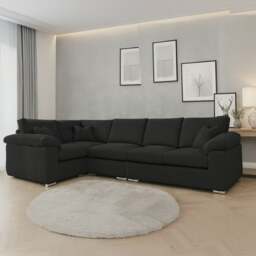 Rackhams Delta Full Jumbo Cord 5 Seater L Shaped Corner Sofa - Orange - Left Hand Facing - thumbnail 5
