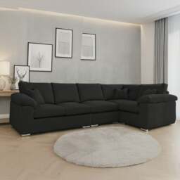 Rackhams Delta Full Jumbo Cord 5 Seater L Shaped Corner Sofa - Orange - Left Hand Facing - thumbnail 6