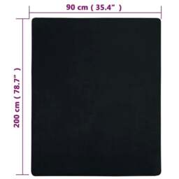 Rackhams Jersey Fitted Sheet Black 90x200 cm Cotton - thumbnail 5