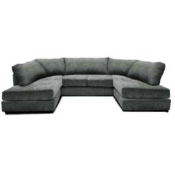 Rackhams Ashton Full Back U Shaped Corner Sofa Chenille 6 Seater - Grey - thumbnail 1