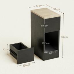 Rackhams Bedside Tables Set of 2, Nightstands for Bedroom, Living Room - Grey - thumbnail 4