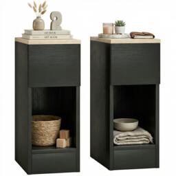 Rackhams Bedside Tables Set of 2, Nightstands for Bedroom, Living Room - Grey - thumbnail 3