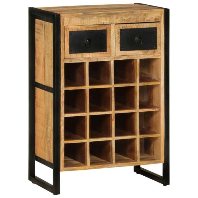 Rackhams Wine Rack for 16 Bottles Solid Wood Mango