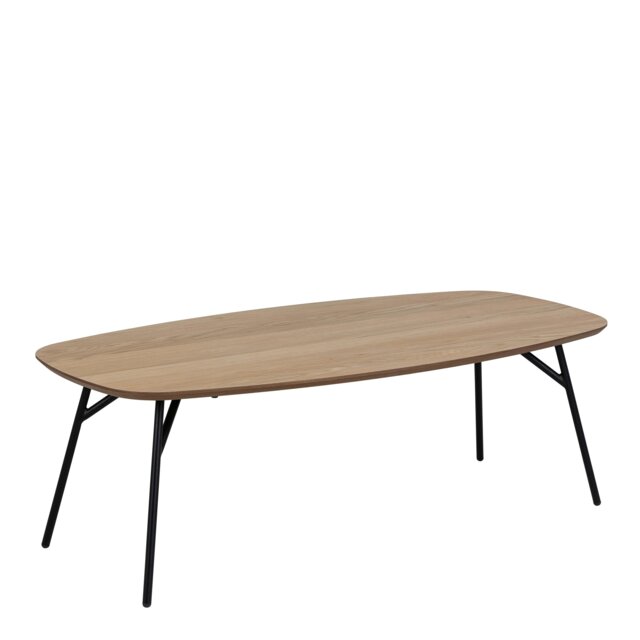 Rackhams Caracas Rectangular Coffee Table in Oak and Matt Black - brown - Black - 60 - image 1