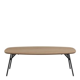 Rackhams Caracas Rectangular Coffee Table in Oak and Matt Black - brown - Black - 60 - thumbnail 2