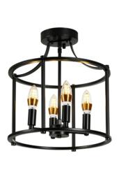 Rackhams Black Cage Metal Ceiling Light - Black - One Size - thumbnail 4