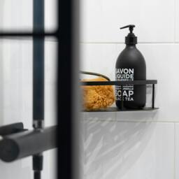 Rackhams Matt Black Corner Shower Basket - thumbnail 2