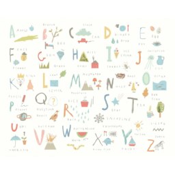 Rackhams Childrens Alphabet Illustrations Wall Mural - Pastel - Large - W350cm x H280cm - thumbnail 2
