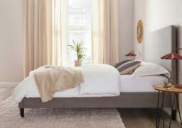 Rackhams Novara Grey Upholstered Panel Bed Frame - Double - thumbnail 3