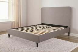 Rackhams Novara Grey Upholstered Panel Bed Frame - Double - thumbnail 5