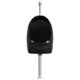Rackhams Wall Hung Urinal with Flush Valve Ceramic Black - thumbnail 4