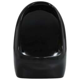 Rackhams Wall Hung Urinal with Flush Valve Ceramic Black - thumbnail 6