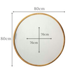 Rackhams Higgins Metal Round Wall Mirror Antique Gold - 80cm - Gold - thumbnail 2
