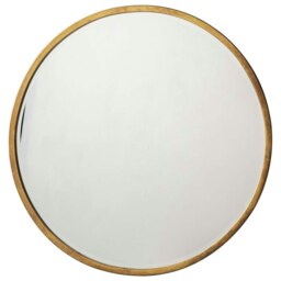 Rackhams Higgins Metal Round Wall Mirror Antique Gold - 80cm - Gold - thumbnail 5