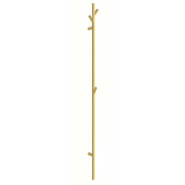 Rackhams Brushed Brass Electric Heated Tree Towel Hook Warmer (W)120mm x (H)1720mm Stainless Steel Wall Mounted Bathroom Hanger Peg - image 1