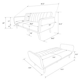 Rackhams Brittany Sofa Bed in Linen Mustard - Yellow - thumbnail 4