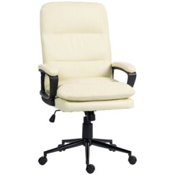 Rackhams PU Leather Office Chair for Home with Arm, Adjustable Height, Grey - Light Grey - thumbnail 6