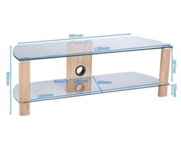 Rackhams Century TV-Stand Walnut/Glass - 1200mm - Brown - thumbnail 4