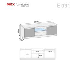 Rackhams Stunning 120cm TV Unit Modern Cabinet TV Stand White High Gloss Free LED - 120 cm -  MDF/Chipboard - White Matt Body & White Gloss Doors - thumbnail 4
