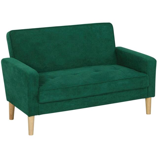 Rackhams Two-Seater Velvet-Feel Sofa - Green