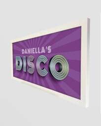Rackhams Personalised Disco Wall Art Print - Framed Retro Sign for Home or Party - thumbnail 3