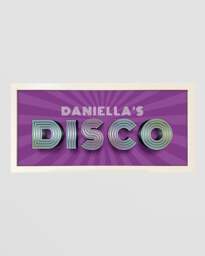 Rackhams Personalised Disco Wall Art Print - Framed Retro Sign for Home or Party - thumbnail 2
