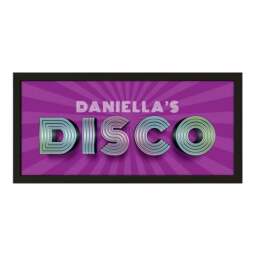 Rackhams Personalised Disco Wall Art Print - Framed Retro Sign for Home or Party - thumbnail 1
