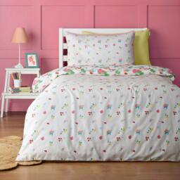 Rackhams Fruity Friends Reversible Duvet Cover Set Bright - Single - Bright - thumbnail 2