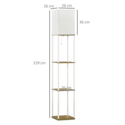 Rackhams Modern Floor Lamp with Shelves and Fabric Lampshade - thumbnail 3