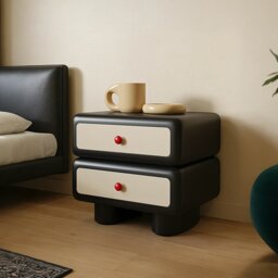 Rackhams Alicia Wood Bedside Table, Cream