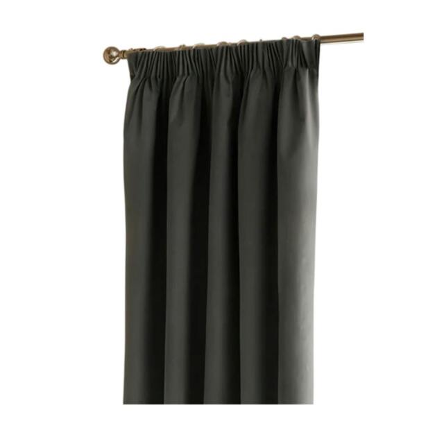 Rackhams Ultimate Velvet Pencil Pleat Curtains - Charcoal - 229cm x 229cm - Charcoal - 100% Polyester - image 1