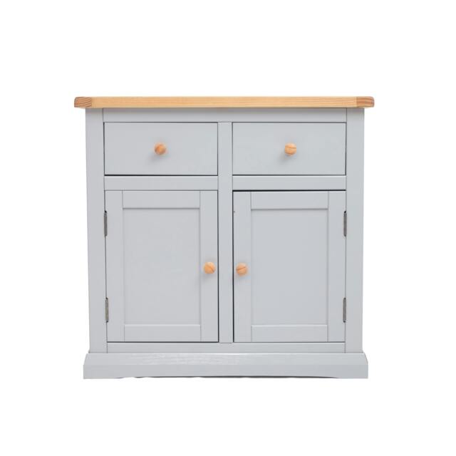 Rackhams Loreo Light Grey 2 Drawer 2 Door Sideboard Wood Knob - Light Grey - image 1