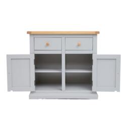 Rackhams Loreo Light Grey 2 Drawer 2 Door Sideboard Wood Knob - Light Grey - thumbnail 5