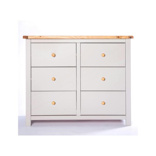 Rackhams Argenta 6 Drawer Chest of Drawers Wood Knob - Light Grey - image 1