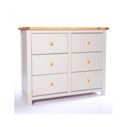 Rackhams Argenta 6 Drawer Chest of Drawers Wood Knob - Light Grey - thumbnail 2