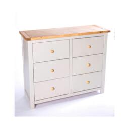 Rackhams Argenta 6 Drawer Chest of Drawers Wood Knob - Light Grey - thumbnail 3