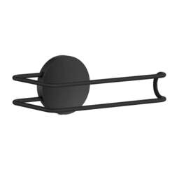 Rackhams Black Stainless Steel Toilet Roll Holder Self Adhesive Bathroom Wall Mounted - thumbnail 1